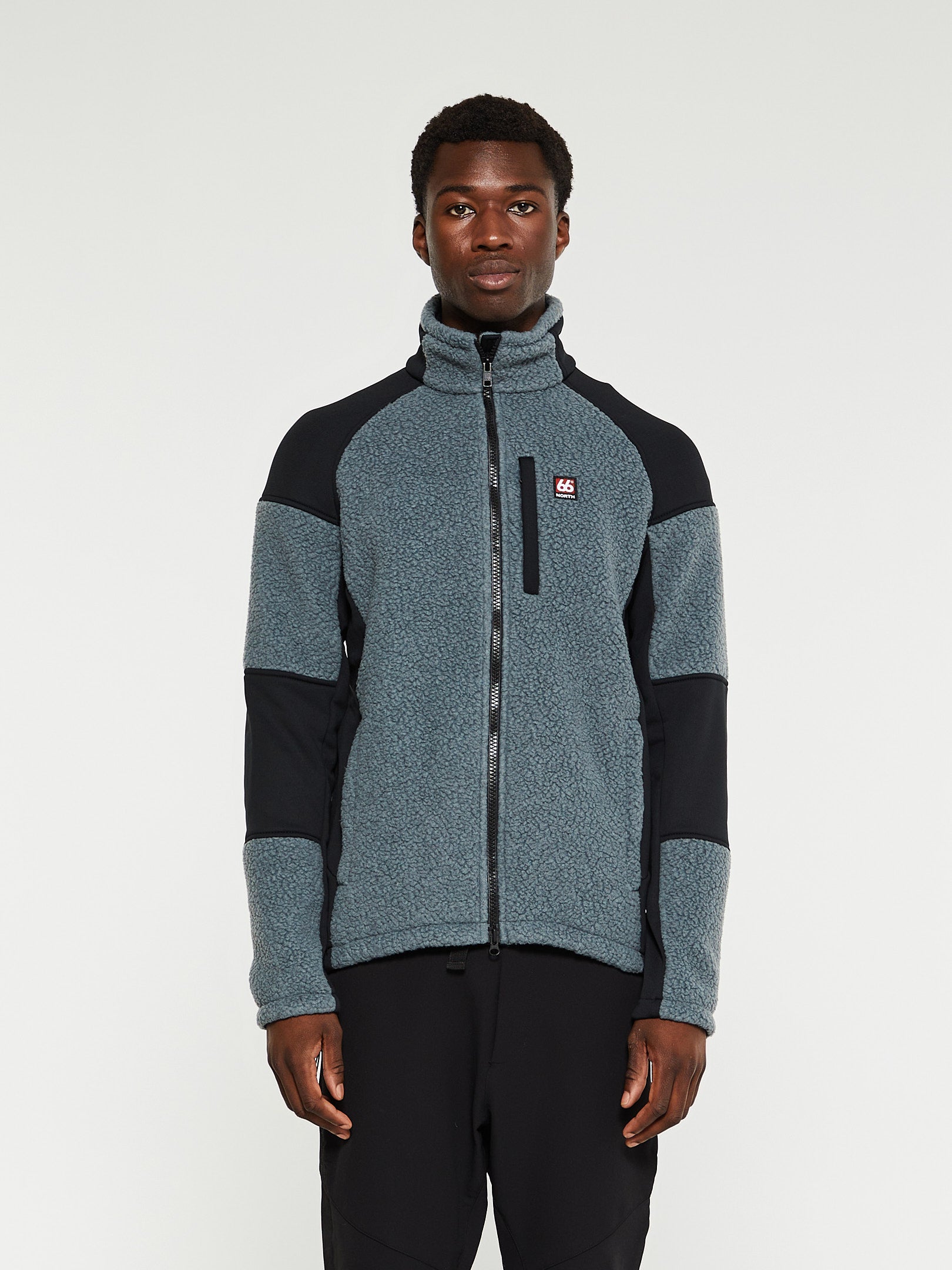 66NORTH - Tindur Technical Shearling Jacket in Stormy Weather
