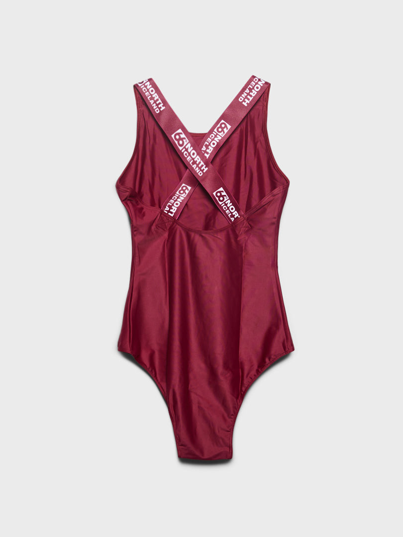 Straumur Swimsuit in Burgundy Red
