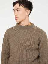 Andersen-Andersen - Navy Crewneck Knit in Natural Taupe