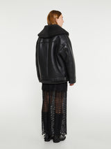Acne Studios - Leather Shearling Jacket in Black