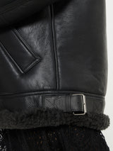 Acne Studios - Leather Shearling Jacket in Black