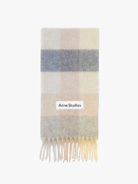 Acne Studios - Mohair checked scarf in Vanilla, Beige and Lavender