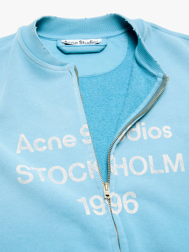Acne Studios - Logo Zip Sweatshirt in Cornflower Blue