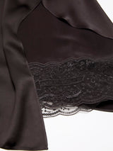 Acne Studios - Shiny Satin Slip Dress in Dark Brown