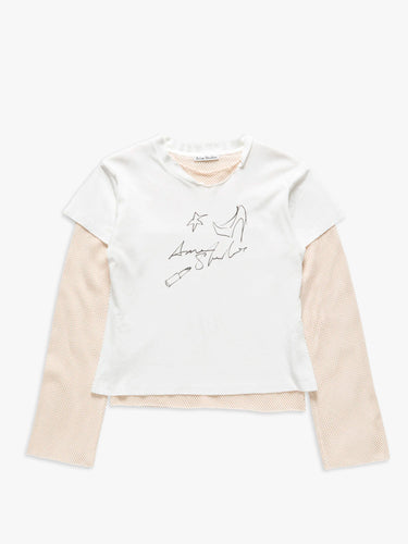 Acne Studios - Layered Mesh T shirt in Off-White