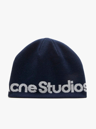 Acne Studios - Kort Sport Beanie in Navy and White