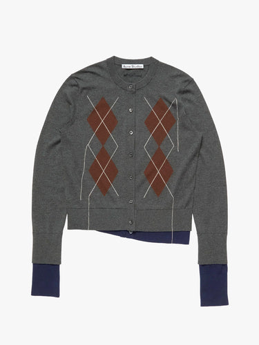 Acne Studios - Double-Layered Cardigan in Dark Grey Multi
