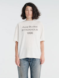 Acne Studios - Relaxed Fit Logo T-Shirt in Dusty White