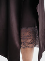 Acne Studios - Shiny Satin Slip Dress in Dark Brown