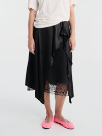Acne Studios - Satin Ruffle Skirt in Black