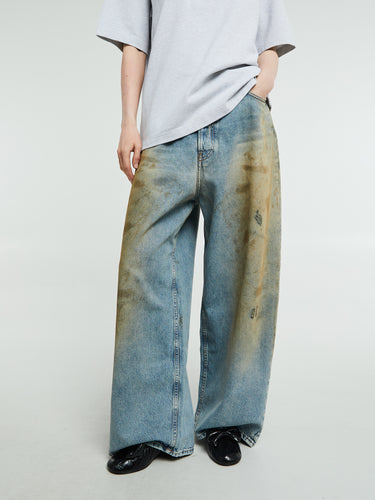 Acne Studios - 2023F Super Baggy Fit Jeans in Penicillin