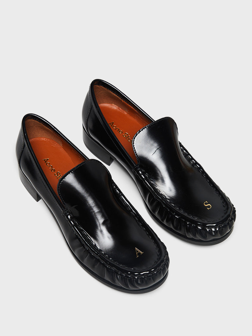 Leather Loafers i Sort