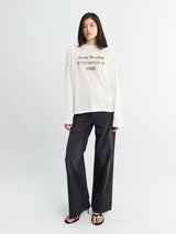 Acne Studios - Relaxed Fit Longsleeved Logo T-shirt in Dusty White