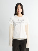Acne Studios - Layered Mesh T shirt in Off-White