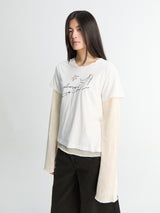 Acne Studios - Layered Mesh T shirt in Off-White