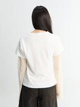 Acne Studios - Layered Mesh T shirt in Off-White