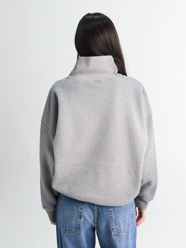 Acne Studios - Fleece Sweatshirt with Logo in Grey Melange