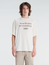Acne Studios - Relaxed Fit Logo T-Shirt in Dusty White