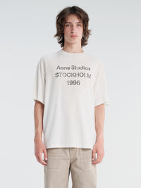Acne Studios - Relaxed Fit Logo T-Shirt in Dusty White