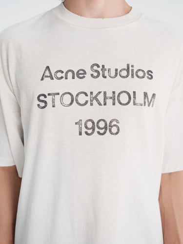 Acne Studios - Relaxed Fit Logo T-Shirt in Dusty White