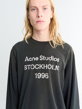 Acne Studios - Relaxed Fit Longsleeved Logo T-Shirt in Faded Black