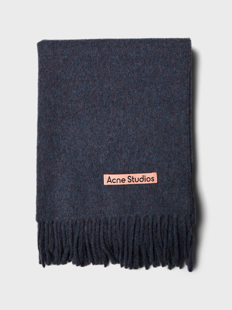 Acne Studios - Narrow Fringe Wool Scarf in Purple Melange