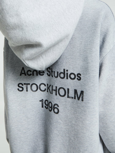 Acne Studios - Logo Hooded Sweater in Pale Grey Melange