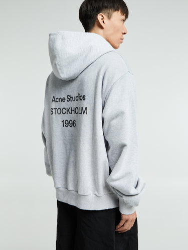 Acne Studios - Logo Hooded Sweater in Pale Grey Melange