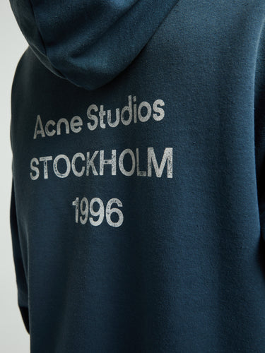 Acne Studios - Logo Hooded Sweater in Deep Blue