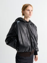 Acne Studios - Hooded Faux Leather Jacket in Black
