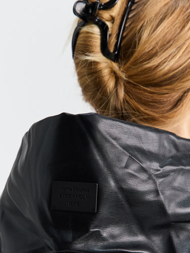 Acne Studios - Hooded Faux Leather Jacket in Black