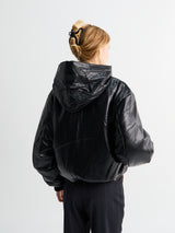 Acne Studios - Hooded Faux Leather Jacket in Black