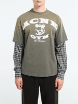 Acne Studios - Layered Logo T-shirt in Vintage Green