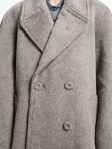 Acne Studios - Double-Breasted Wool Coat in Warm Grey Melange