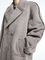 Acne Studios - Double-Breasted Wool Coat in Warm Grey Melange
