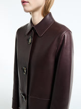 Acne Studios - FN WN Leather Coat in Chocolate Brown