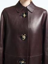 Acne Studios - FN WN Leather Coat in Chocolate Brown