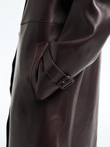 Acne Studios - FN WN Leather Coat in Chocolate Brown