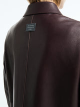 Acne Studios - FN WN Leather Coat in Chocolate Brown