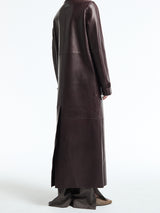 Acne Studios - FN WN Leather Coat in Chocolate Brown