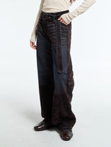 Acne Studios - Trompe L'oeil Belted Jeans in Brown and Blue