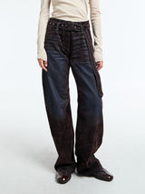 Acne Studios - Trompe L'oeil Belted Jeans in Brown and Blue