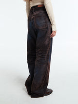 Acne Studios - Trompe L'oeil Belted Jeans in Brown and Blue