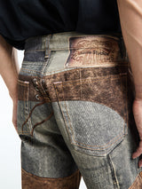Acne Studios - Printed Jeans in Blue and Brown