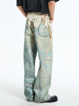 Acne Studios - Jeans in White and Blue Print