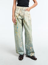 Acne Studios - Jeans in White and Blue Print
