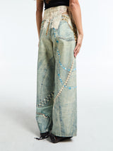Acne Studios - Jeans in White and Blue Print