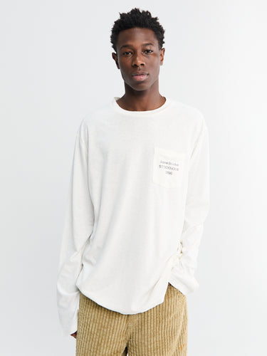 Acne Studios - Longsleeved Logo T-Shirt in Optic White