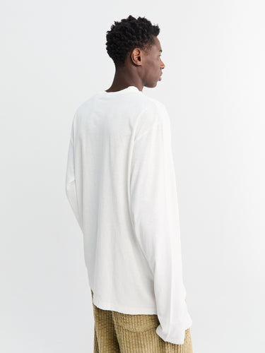 Acne Studios - Longsleeved Logo T-Shirt in Optic White