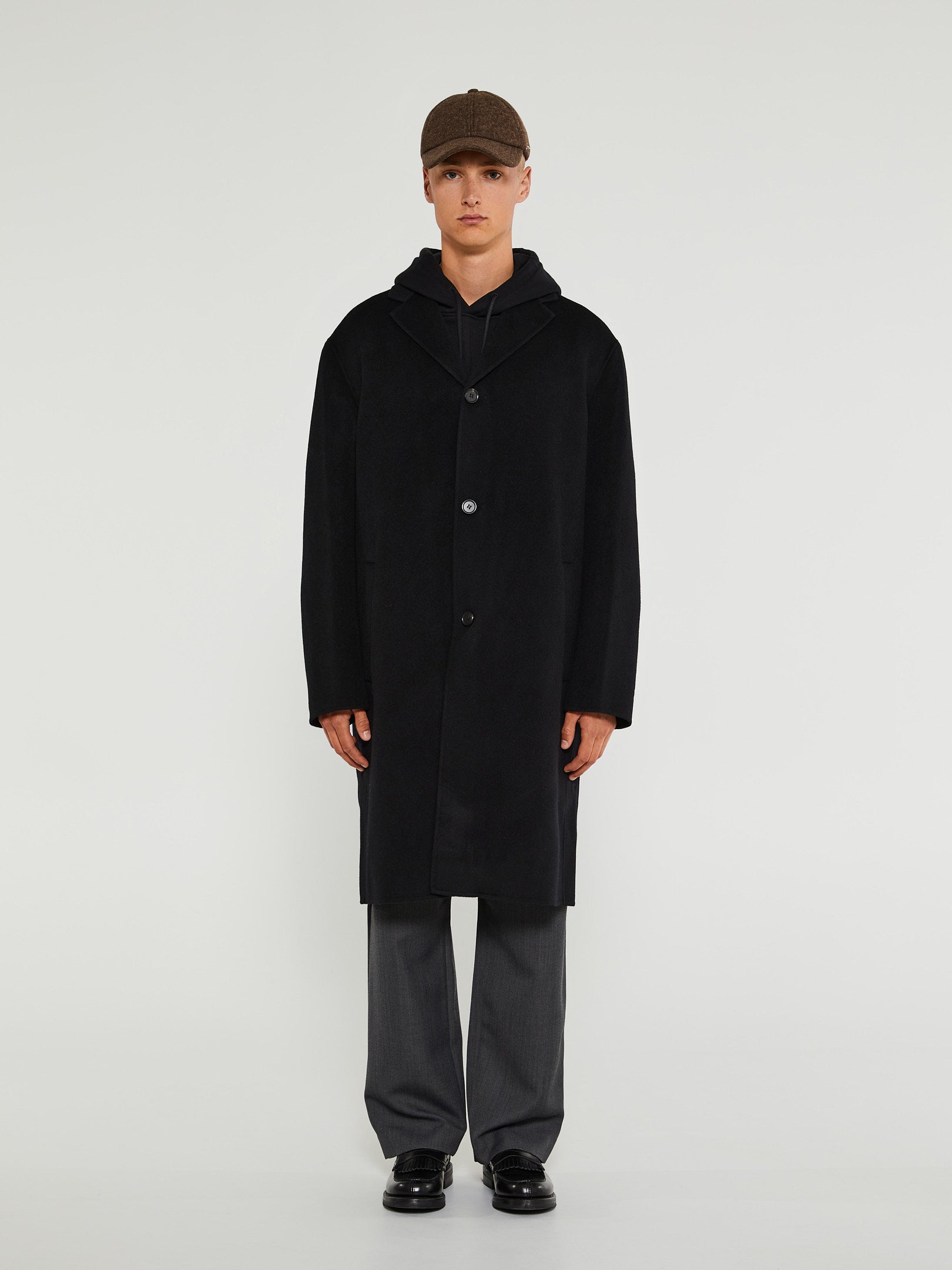 Single-Breasted Coat in Black